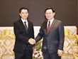 Le président de l’Assemblée nationale du Vietnam reçoit le président de l’Audit d’État du Laos