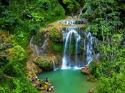 Beauté naturelle vierge de la cascade de Mu à Hoa Binh