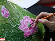 La peinture sur feuille de lotus