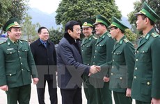 Le président Truong Tan Sang se rend à Cao Bang et Bac Kan
