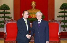 Le chef du PCV Nguyen Phu Trong reçoit le secrétaire général du PLD (Japon)