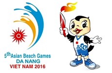 Cérémonie de lever du drapeau des 5es Jeux asiatiques de plage