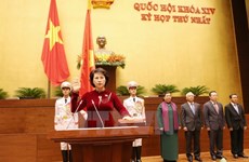 La présidente de l'Assemblée nationale Nguyen Thi Kim Ngan prête serment