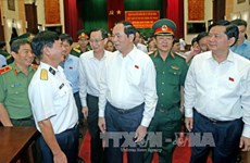  Tran Dai Quang rencontre des électeurs militaires à Ho Chi Minh-Ville