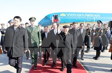 Cérémonie d'accueil du secrétaire général du PCV Nguyen Phu Trong à Pékin 