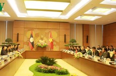 Entretien entre les deux présidentes de l'AN du Vietnam et du Laos