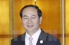  Forum à Pékin: Tran Dai Quang rencontre des dirigeants étrangers