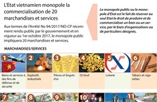 [Infographie] L’Etat vietnamien monopole la commercialisation de 20 biens et services 