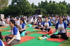 La quatrième journée internationale du yoga célébrée à Can Tho
