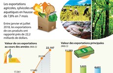 [Infographie] Les exportations agricoles, sylvicoles et aquatiques en 7 mois