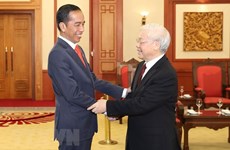 Des dirigeants reçoivent le président indonésien Joko Widodo