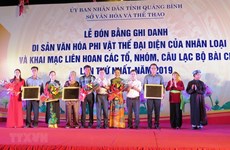 Quang Binh reçoit le certificat de l’UNESCO pour l’art du bài choi