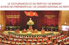 Le 15e Plénum du CC du Parti du 12e mandat achève des préparatifs du 13e Congrès national du Parti