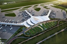 Construction du terminal et de la piste d'atterrissage de l'aéroport de Long Thanh au début de 2022