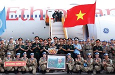 L'équipe du génie N°2 du Vietnam part pour participer aux opérations de maintien de la paix de l'ONU à Abiyé