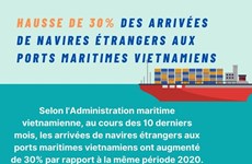 Hausse de 30% des arrivées de navires étrangers aux ports maritimes vietnamiens 
