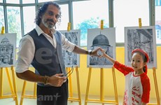 Expo de peintures à l'occasion de la Journée internationale de solidarité avec le peuple palestinien