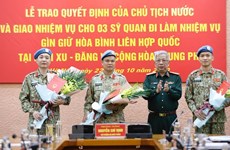 Trois officiers vietnamiens participent aux opérations onusiennes