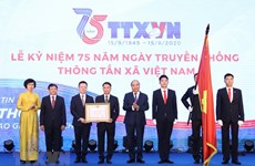 Cérémonie de la célébration du 75e anniversaire de l’Agence vietnamienne d’Information