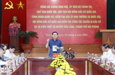 Le président de l’AN inspecte les préparatifs des élections à Tien Lang, Hai Phong