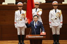 Le président de l’organe législatif chinois félicite le président de l’AN Vuong Dinh Hue