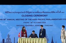Le Vietnam à la 30e conférence annuelle du Forum parlementaire d’Asie-Pacifique