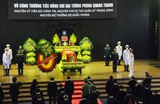 Cérémonie des fuinérailles d'Etat de l’ancien ministre de la Défense Phung Quang Thanh