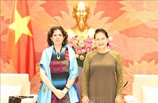 La présidente de l’AN reçoit l'ambassadrice de Cuba au Vietnam