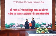 Hai Phong délivre le certificat d’investissement au projet de LG Display