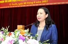 La vice-présidente Vo Thi Anh Xuân travaille à Hà Giang