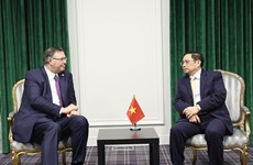 Le PM Pham Minh Chinh rencontre des dirigeants des géants économiques français