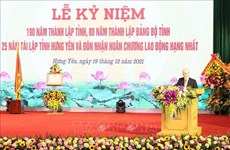 Le leader du PCV fait l'éloge du développement de la province de Hung Yên