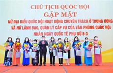 Le président de l’AN Vuong Dinh Hue rencontre des femmes députées travaillant à plein temps