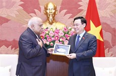 Le président de l’AN Vuong Dinh Hue reçoit les ambassadeurs cubain et russe
