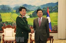 Visite d'une délégation militaire vietnamienne de haut rang au Laos