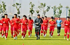 L’équipe vietnamienne dans l’arène de la Coupe d’Asie 2023 en Ouzbékistan