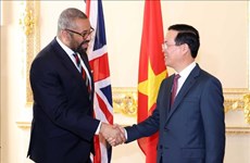 Le président Vo Van Thuong rencontre des dirigeants britanniques et le vice-président cubain