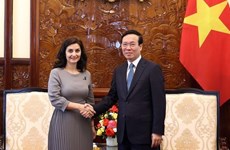 Le président Vo Van Thuong reçoit l'ambassadrice de Bulgarie