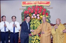 Fête Vu Lan : le vice-PM Tran Luu Quang félicite les dignitaires et les fidèles bouddhistes à HCM-Ville