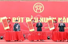 Le président Vo Van Thuong à la cérémonie d’ouverture du pinceau