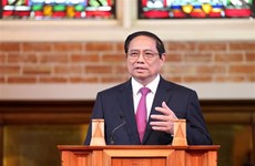 Le PM Pham Minh Chinh prononce un discours politique à l'Université Victoria de Wellington 
