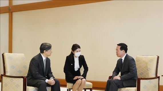 Le président Vo Van Thuong rencontre l'empereur Naruhito du Japon