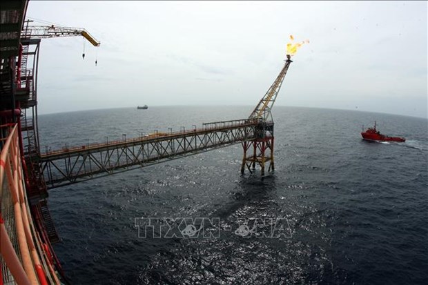 Vietsovpetro met a flot la base d’une plate-forme petroliere du gisement de Bach Ho hinh anh 1