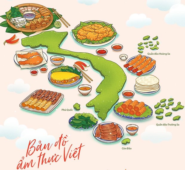 Dessiner une carte culinaire presentant 100 specialites vietnamiennes hinh anh 1