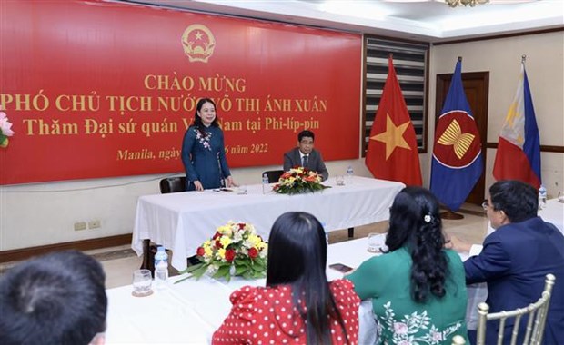 La vice-presidente Vo Thi Anh Xuan rencontre la communaute vietnamienne aux Philippines hinh anh 1