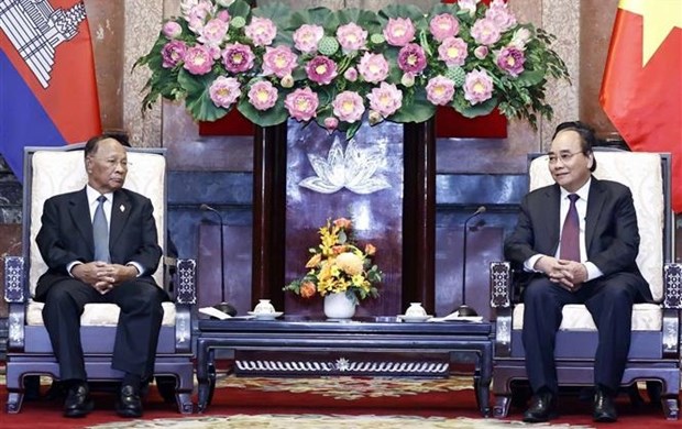 Le president Nguyen Xuan Phuc recoit le president de l'AN cambodgienne hinh anh 1