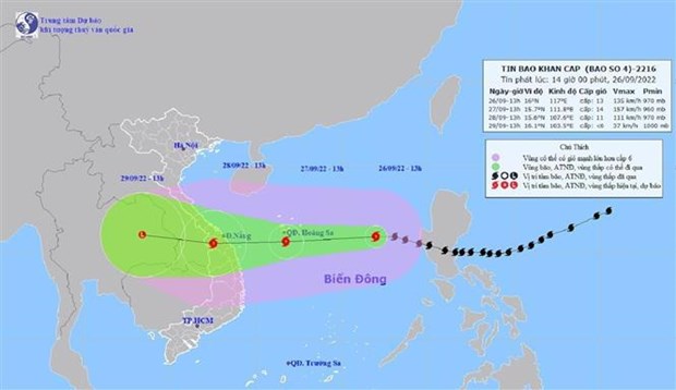 Le super-typhon NORU devrait toucher le Vietnam le 27 septembre hinh anh 1