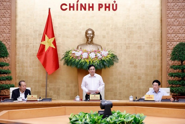 Le Premier ministre Pham Minh Chinh preside une reunion sur le travail du gouvernement hinh anh 1