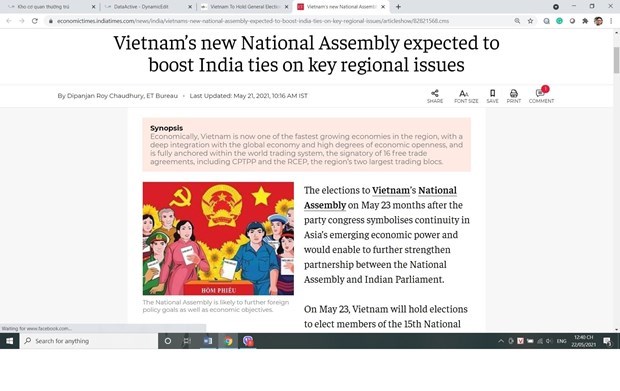 Elections legislatives: des medias indiens font l'eloge des preparatifs du Vietnam hinh anh 1