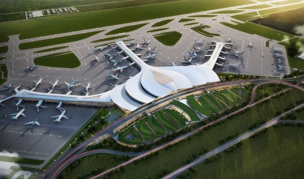 Construction du terminal et de la piste d'atterrissage de l'aeroport de Long Thanh au debut de 2022 hinh anh 1